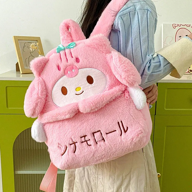 Kawaii Sanrio Plush Backpack Collection for Girls