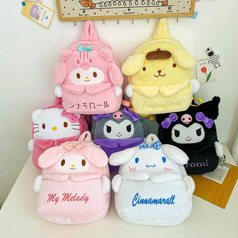 Kawaii Sanrio Plush Backpack Collection for Girls