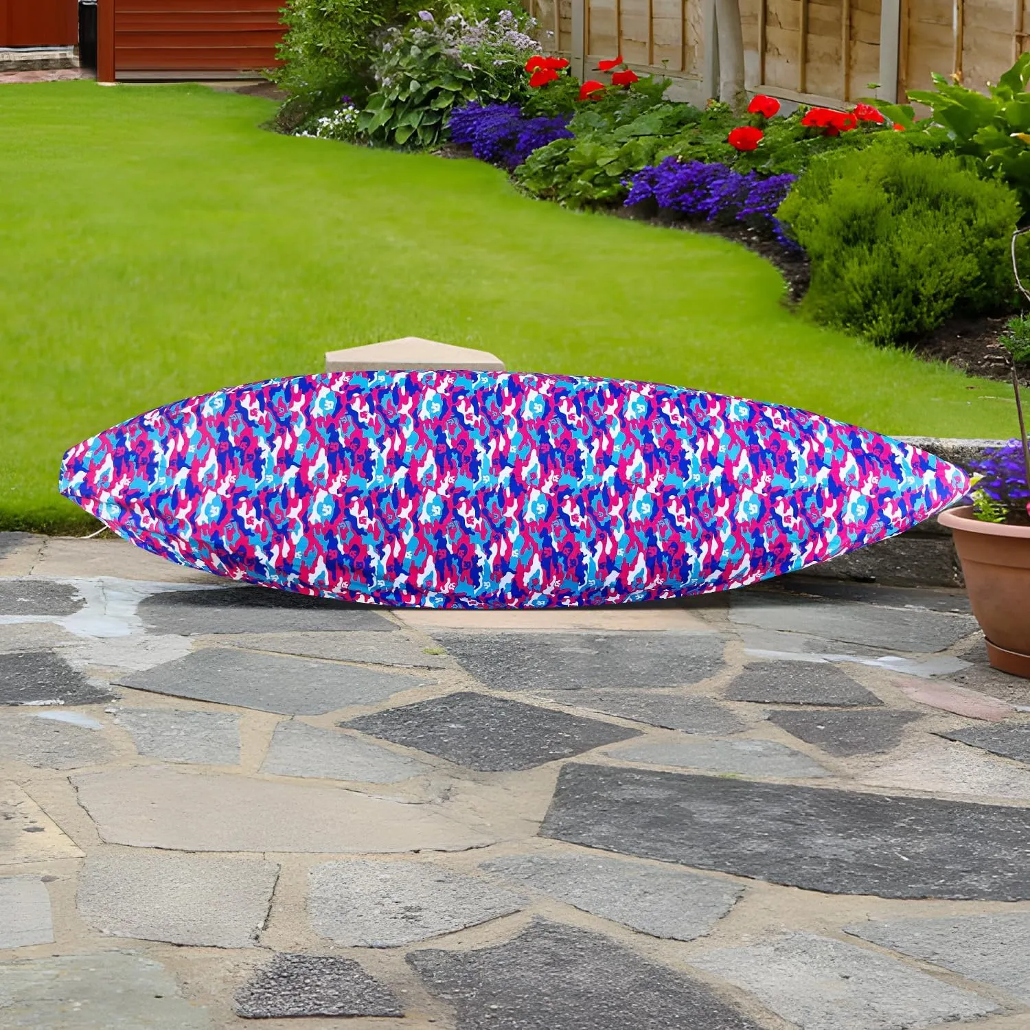 Kayak Cover, 420D Waterproof Kayak Covers for Outdoor Storage, Ultra Strong Canoe Storage Oxford UV Resistant Dust Cover Sunblock Fishing Boat Cover Shield Protector- Camouflage
