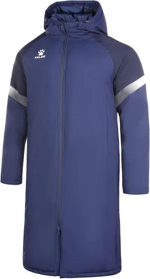 KELME Men's Long Parka Winter Coats, Windproof Hooded Soccer Jacket, Stadium Outdoor Cold Weather Warm Outerwear