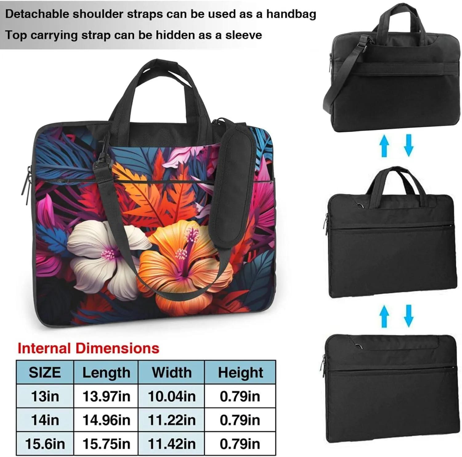 KHiry Laptop Shoulder Bag Laptop Bag Computer Bag Color Tropic Messenger Bag for Unisex