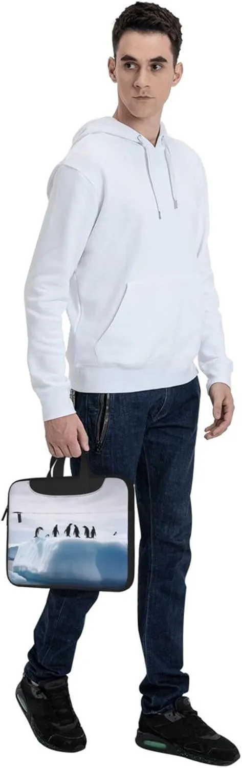 KHiry Laptop Shoulder Bag Laptop Bag Computer Bag Iceberg Penguins Messenger Bag for Unisex