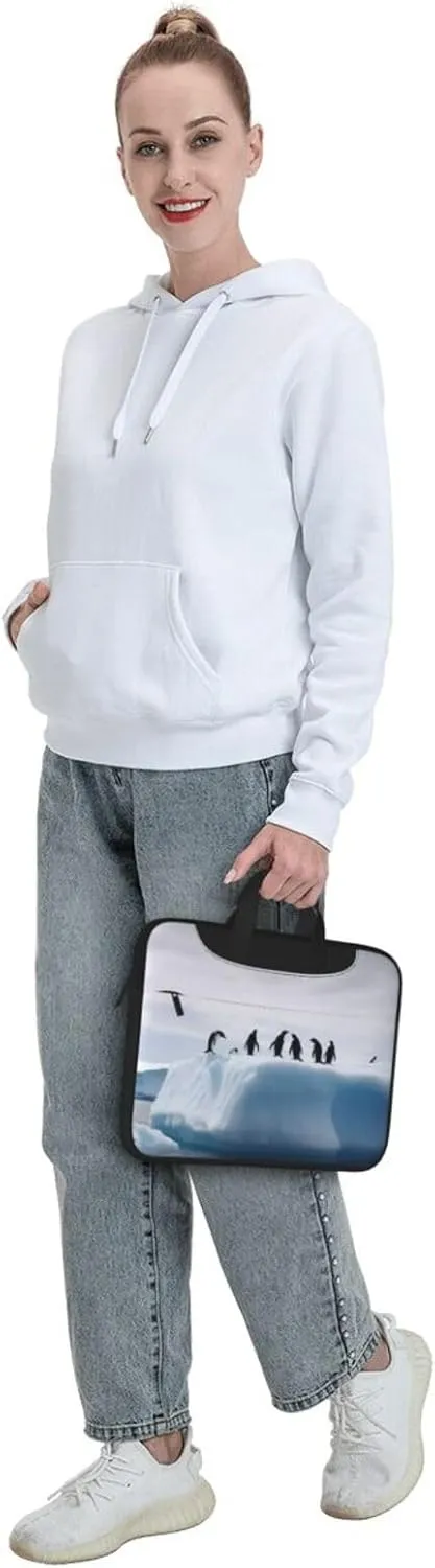 KHiry Laptop Shoulder Bag Laptop Bag Computer Bag Iceberg Penguins Messenger Bag for Unisex