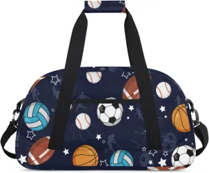 Kids Duffel Bag for Boys - Sport Gym Bag for Woman Man Weekender Overnight Bag Travel Duffle Bag Practice Workout Dance(Sport Ball)