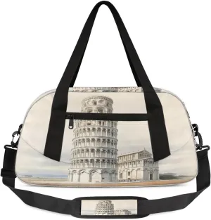 Kids Overnighter Duffel Bags for Boys & Girls,Italian City Country Travel Bags for Toddler Weekender Bag Childrens Gym Sports