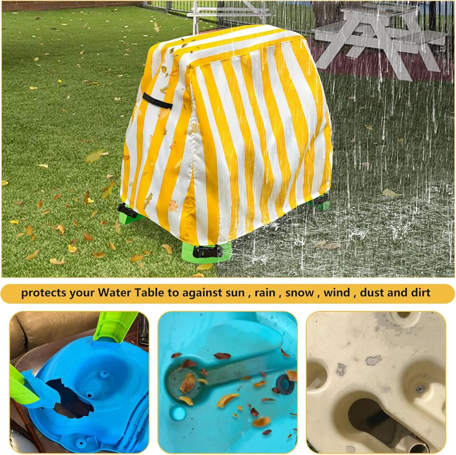 Kids Water Table Cover Fit Rain Showers Splash Pond Water Table,Waterproof Dust Proof Anti-UV Outdoor Toys Cover-Cover only