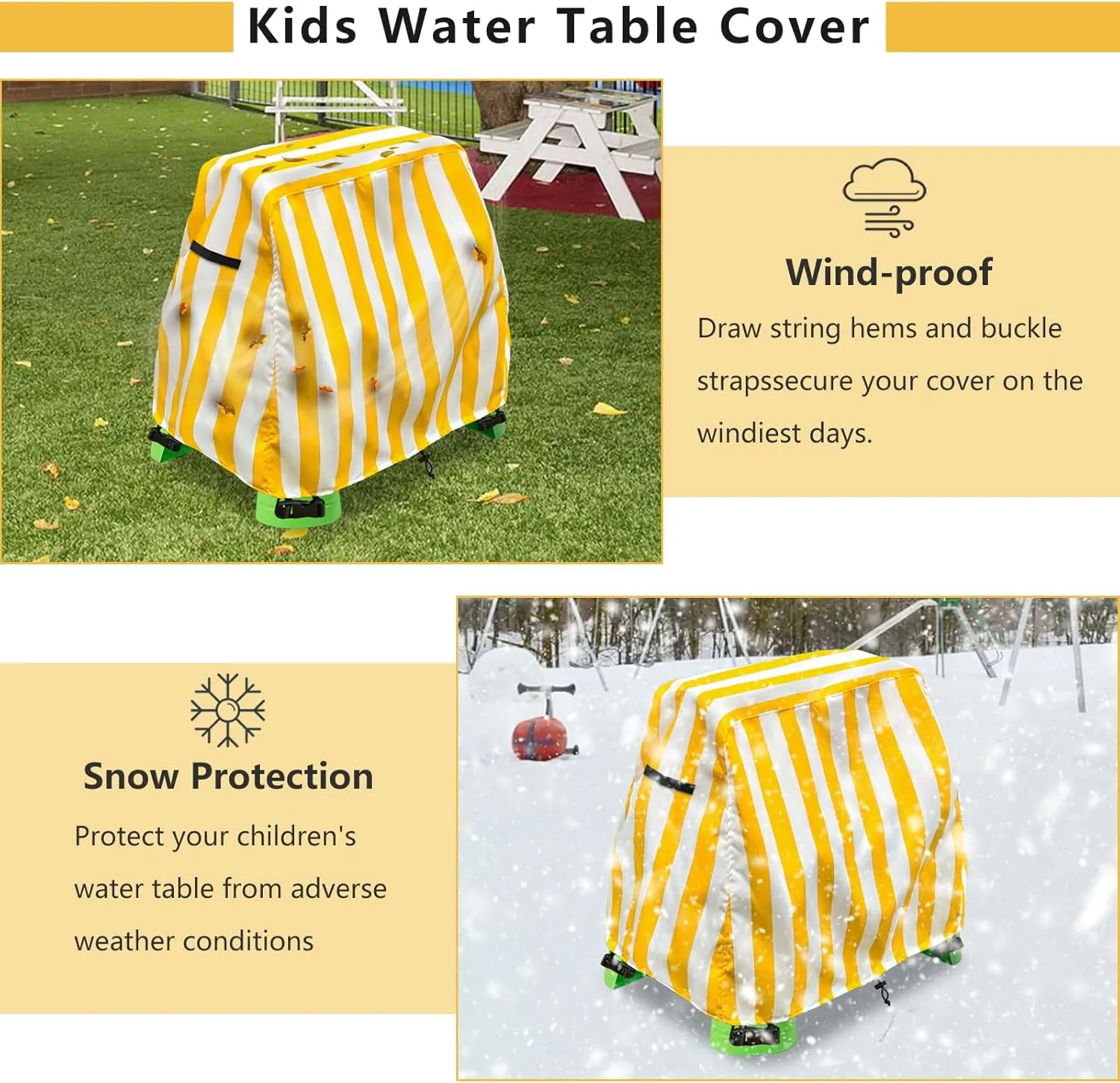 Kids Water Table Cover Fit Rain Showers Splash Pond Water Table,Waterproof Dust Proof Anti-UV Outdoor Toys Cover-Cover only