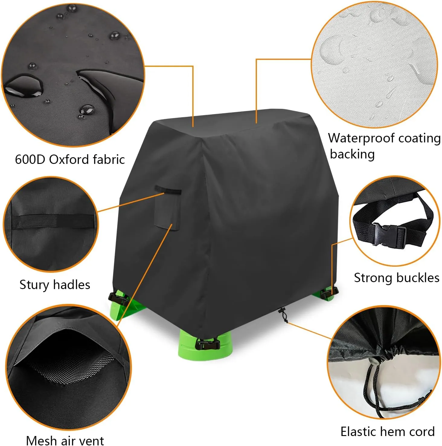 Kids Water Table Cover,Outdoor Heavy 600D Waterproof Anti-UV Dustproof Kids Water Play Table Cover,Compatible with Step2 Rain Showers Splash Pond Toddler Water Table,Black,Cover Only