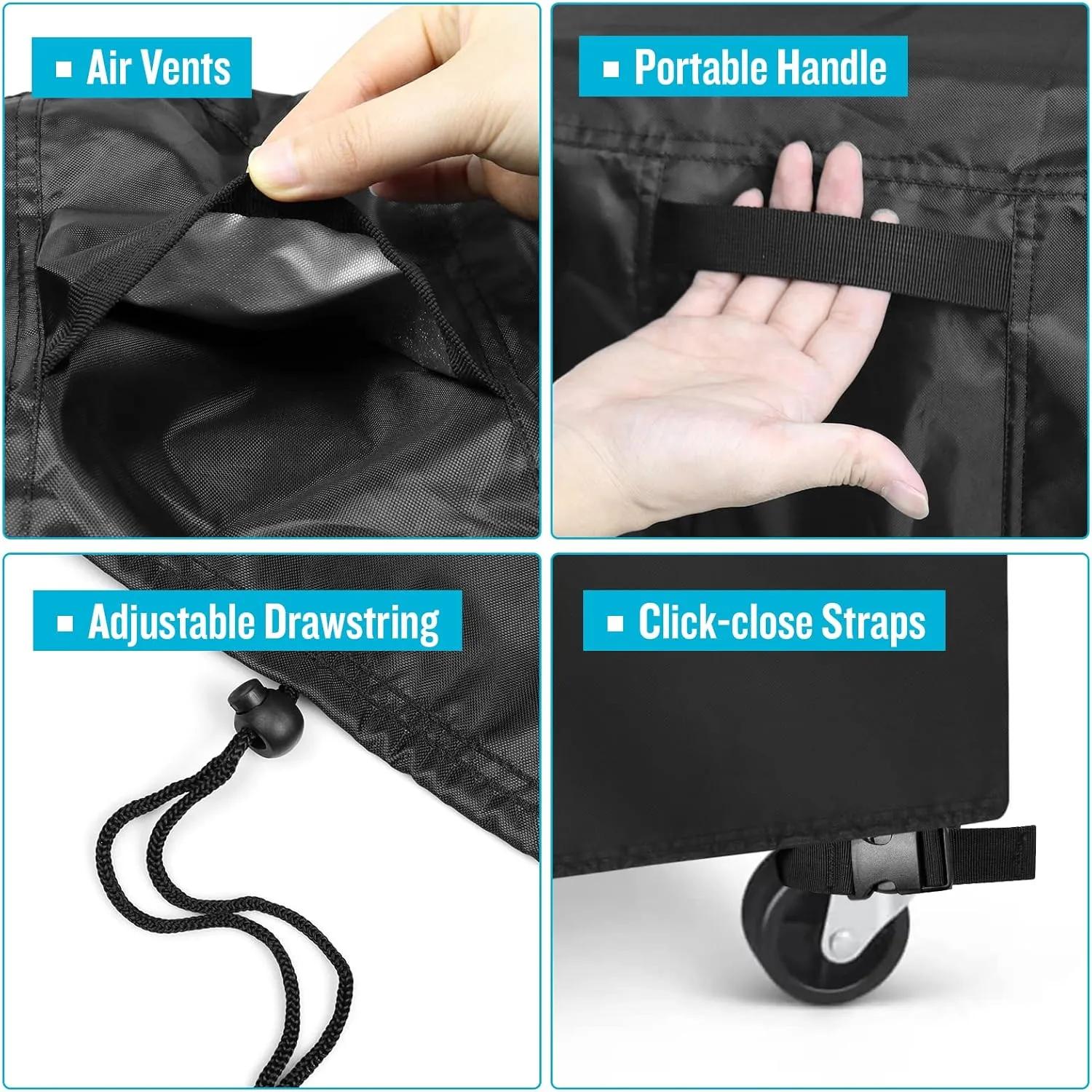 Kingling Cooler Cart Cover Fits Keter 89.8 Quart Patio Cooler, Waterproof Patio Party Rolling Ice Chest with Wheels Outdoor Cooler Cart Cover Black - 38''L x24''W x35''H