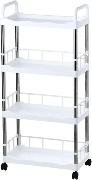 Kitchen Storage Rack Kitchen Trolley Rack Floor-to-Ceiling Multi-Layer Wheeled Removable Vegetable and Fruit Seasoning Bottle Storage Basket Locker Storage Shelves (Color : B-1) (1)
