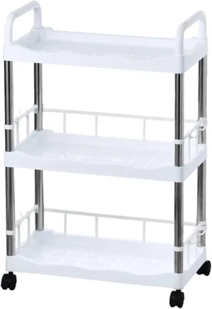 Kitchen Storage Rack Kitchen Trolley Rack Floor-to-Ceiling Multi-Layer Wheeled Removable Vegetable and Fruit Seasoning Bottle Storage Basket Locker Storage Shelves (Color : B-1) (Brass)