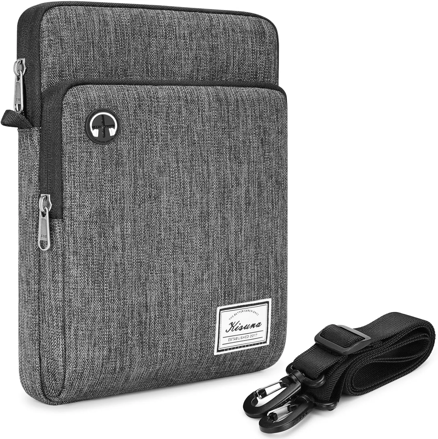 KIZUNA Tablet Sleeve Case 10 Inch Water Resistant Shoulder Messenger iPad Bag for 9.7" 10.5" 11" iPad Pro M2/10.9" iPad A14 Air 5/10.5" Surface Go 3/10.5" Samsung Galaxy Tab A S6/Huawei MediaPad,Grey