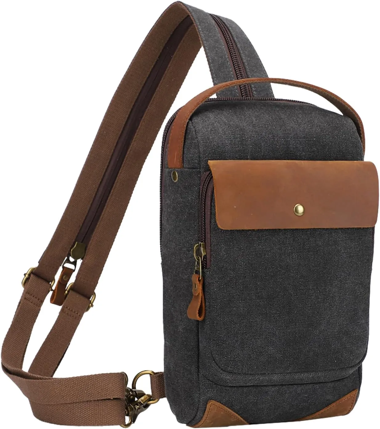 KL928 Canvas Sling Bag Crossbody Backpack Sling Backpack Shoulder Bag Casual Daypacks for Men Women