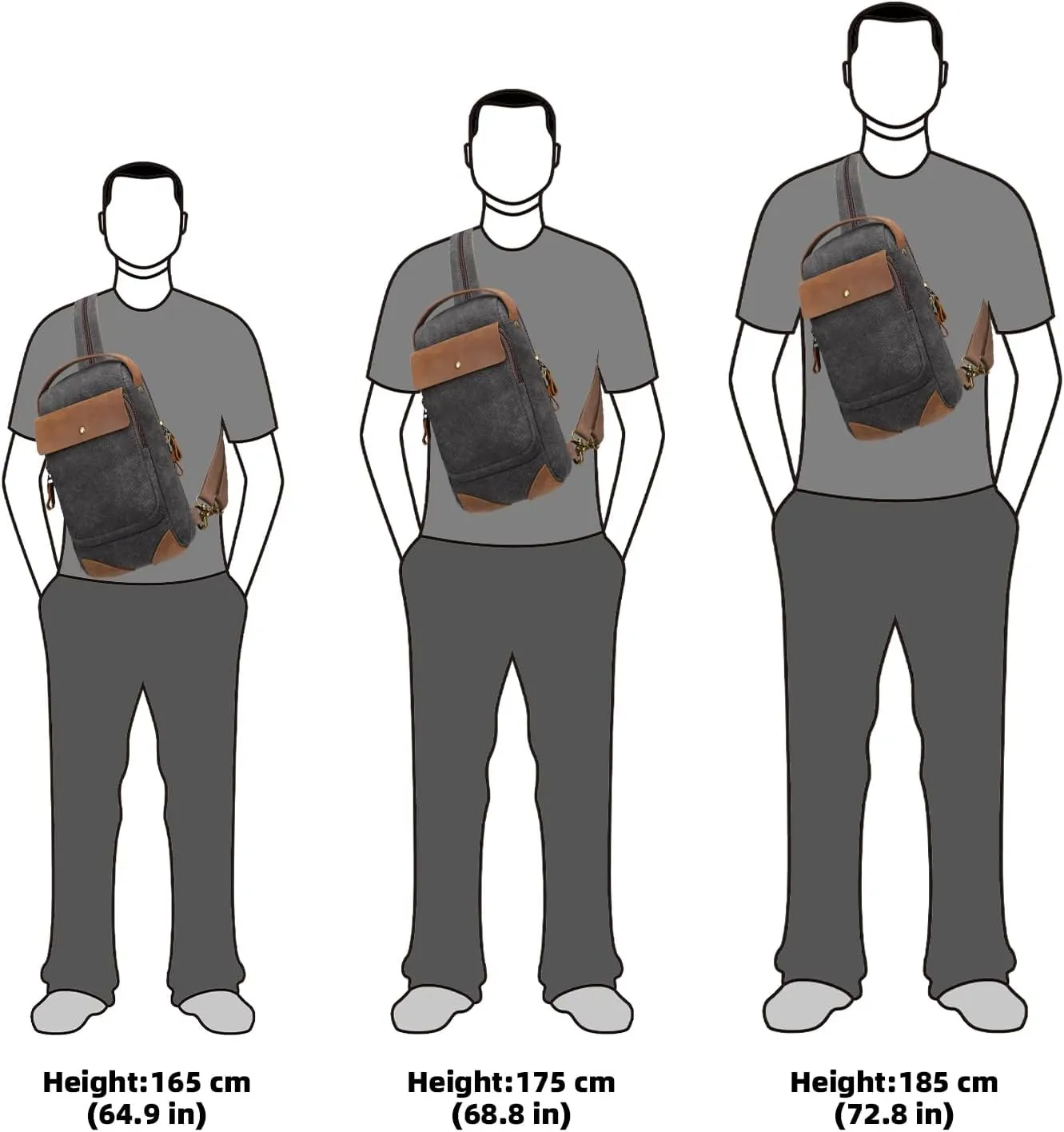 KL928 Canvas Sling Bag Crossbody Backpack Sling Backpack Shoulder Bag Casual Daypacks for Men Women