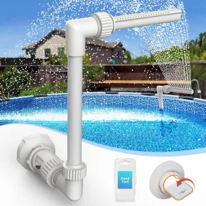 Klleyna Water-Fountain Swimming-Pool Sprinkle Accessories - Waterfall Above In-ground Pool, Cooling Spray for Outdoor Garden Pond Aerator Circulation, High Pressure Jet Fountain Pump Attachment