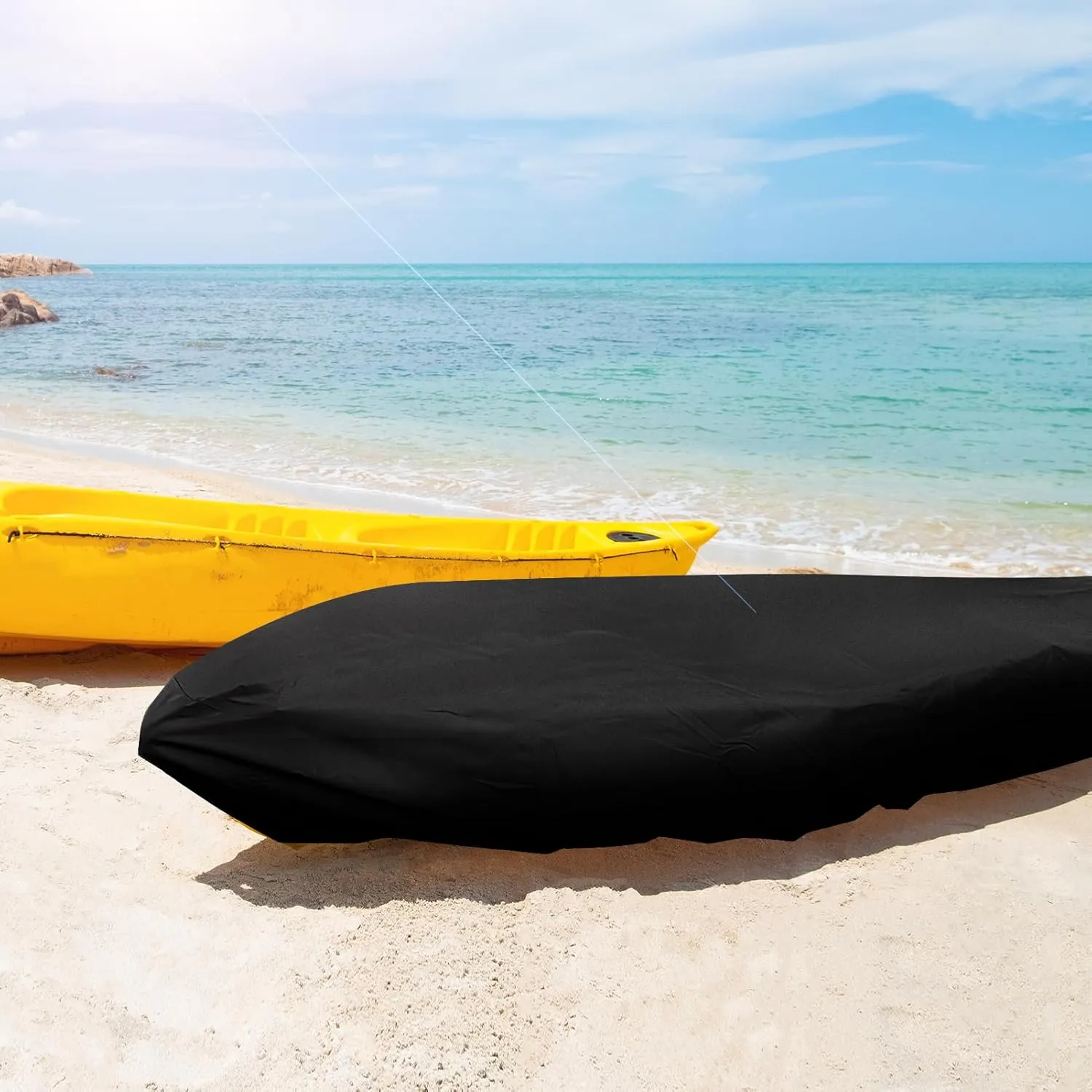 Kohree 420D Kayak Cover Waterproof, Kayak Covers for Outdoor Storage, Heavy Duty UV Protection Paddle Board Covers SUP Canoe Cover, 10.2-11.5ft / 11.8-13.1ft