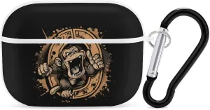 Kung Fu Apes Chimpanzee Monkey Cute Full Protective Cover Compatible with Airpod Pro Case with Keychain for Women Men White-style