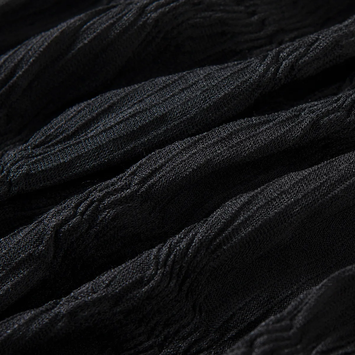 Lace Panel High-Waist Skirt