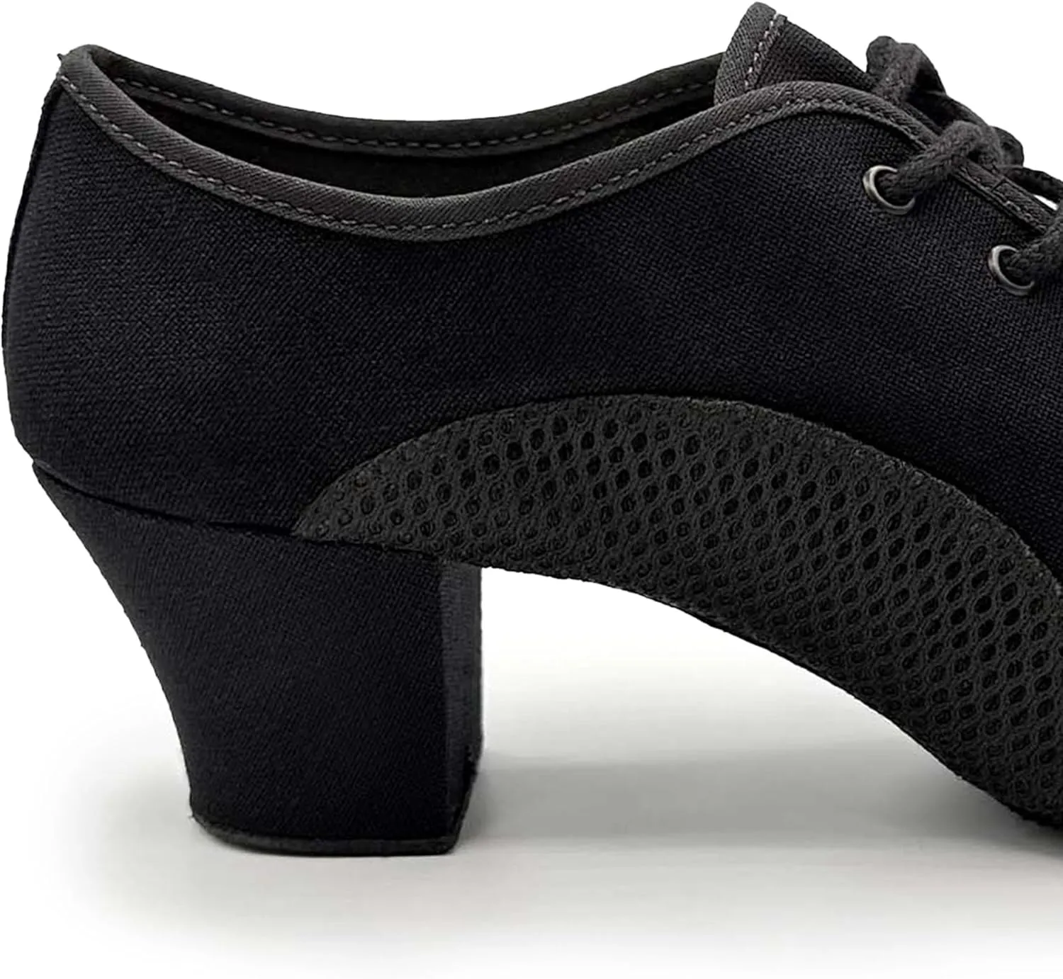 Lace Up Ballroom Shoes, 1.5 Inch Heel, Mesh Inserts - Lacey Schwimmer - Jive BL302