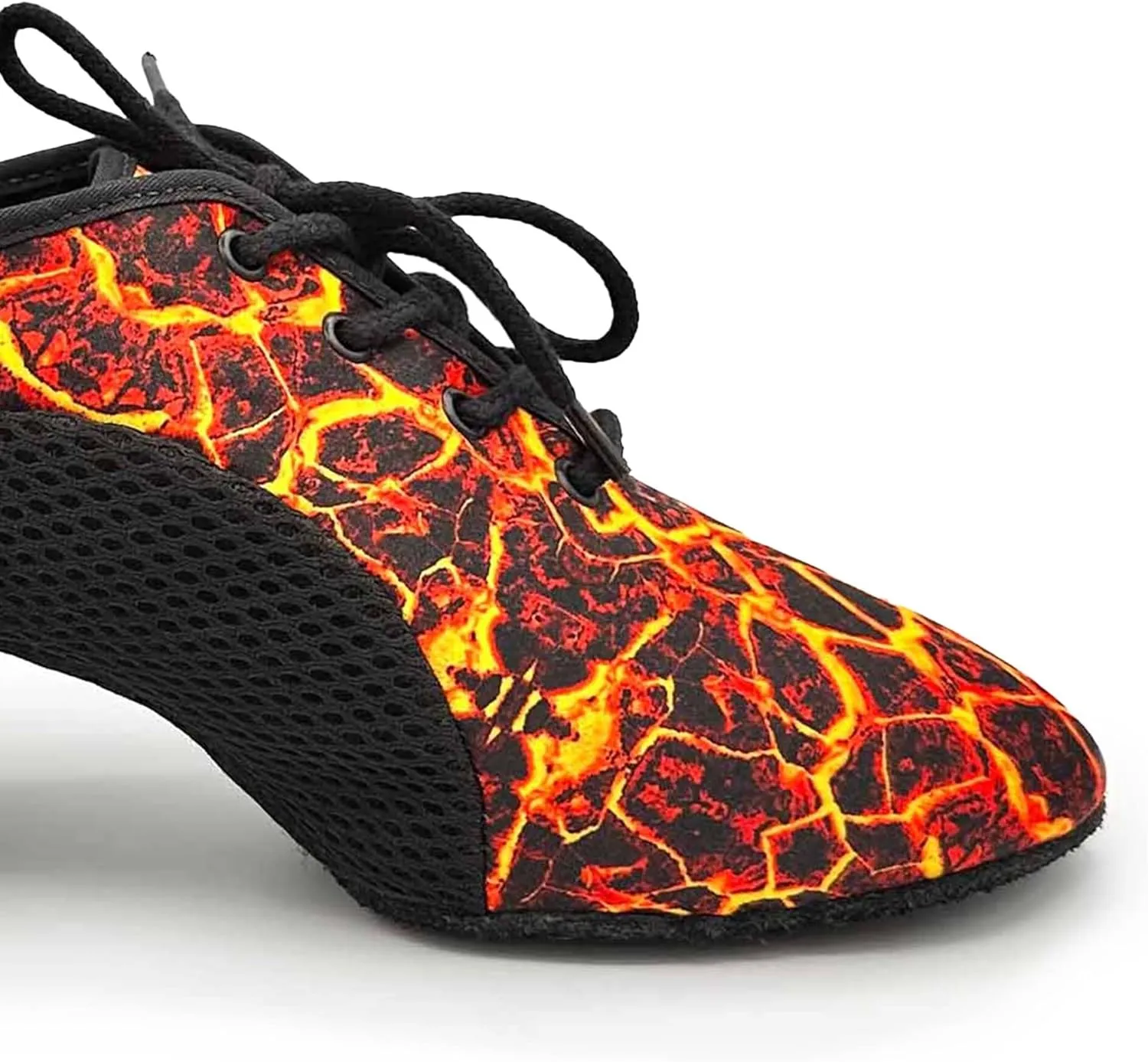 Lace Up Ballroom Shoes, 1.5 Inch Heel, Mesh Inserts - Lacey Schwimmer - Jive BL302