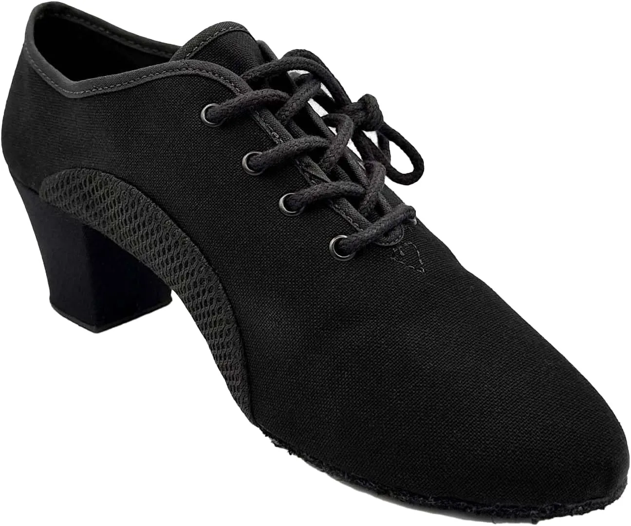 Lace Up Ballroom Shoes, 1.5 Inch Heel, Mesh Inserts - Lacey Schwimmer - Jive BL302