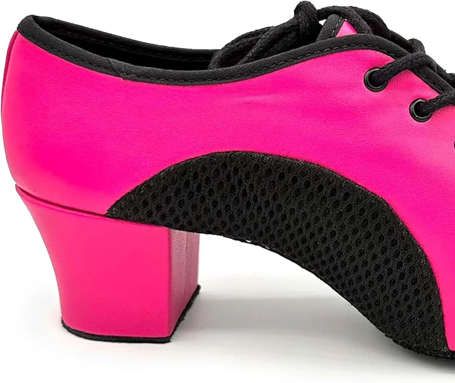 Lace Up Ballroom Shoes, 1.5 Inch Heel, Mesh Inserts - Lacey Schwimmer - Jive BL302
