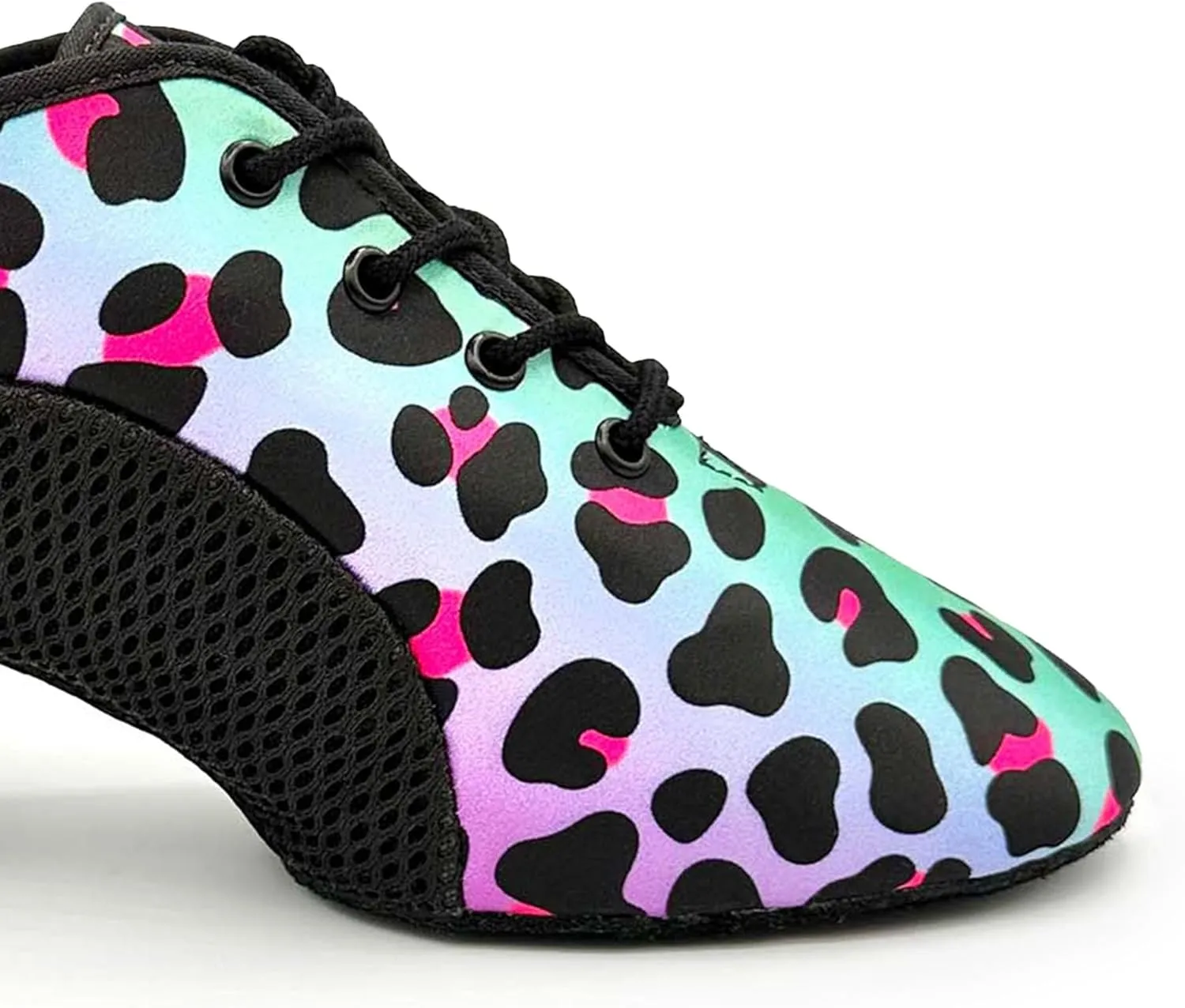 Lace Up Ballroom Shoes, 1.5 Inch Heel, Mesh Inserts - Lacey Schwimmer - Jive BL302