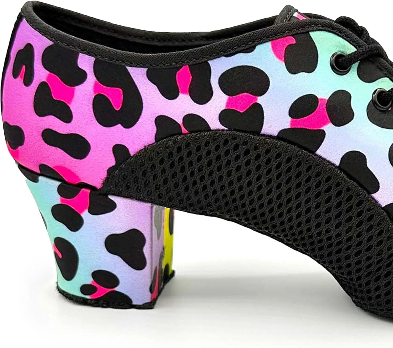 Lace Up Ballroom Shoes, 1.5 Inch Heel, Mesh Inserts - Lacey Schwimmer - Jive BL302