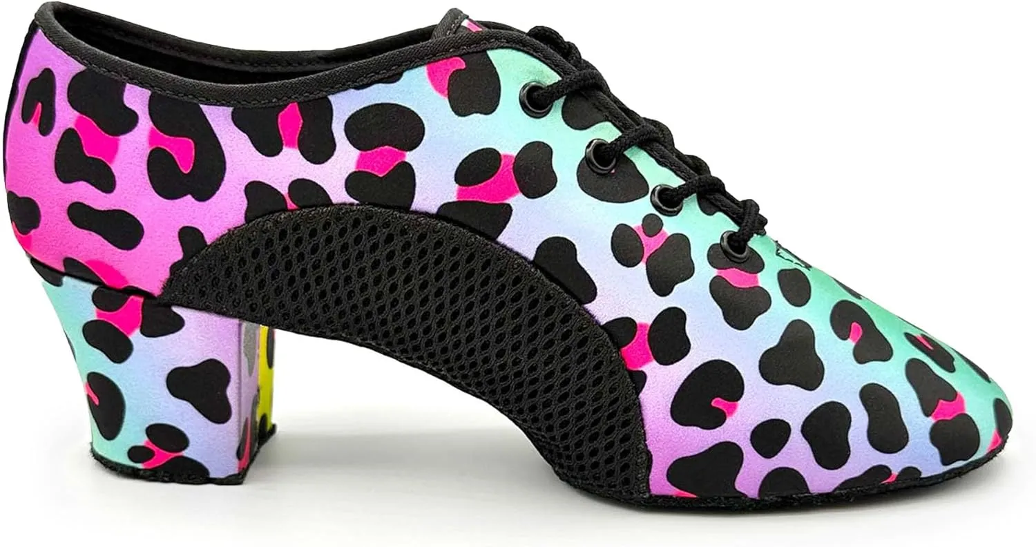Lace Up Ballroom Shoes, 1.5 Inch Heel, Mesh Inserts - Lacey Schwimmer - Jive BL302