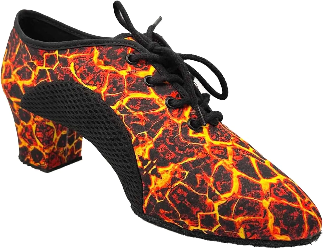 Lace Up Ballroom Shoes, 1.5 Inch Heel, Mesh Inserts - Lacey Schwimmer - Jive BL302