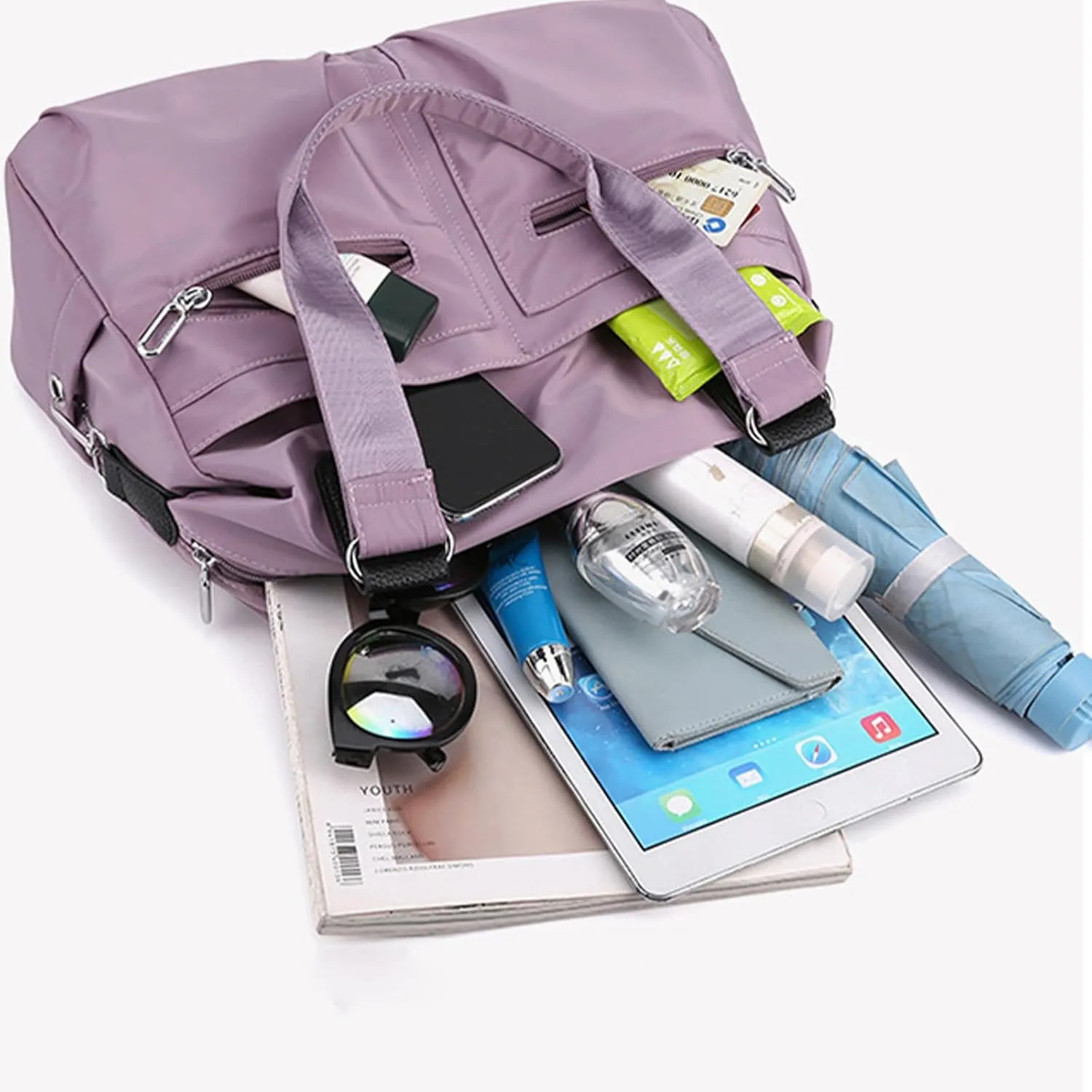 Langrents Nylon Tote Bag,Langrents Nylon Waterproof Tote Bag,Lang Rents Multi Pocket Shoulder Bag