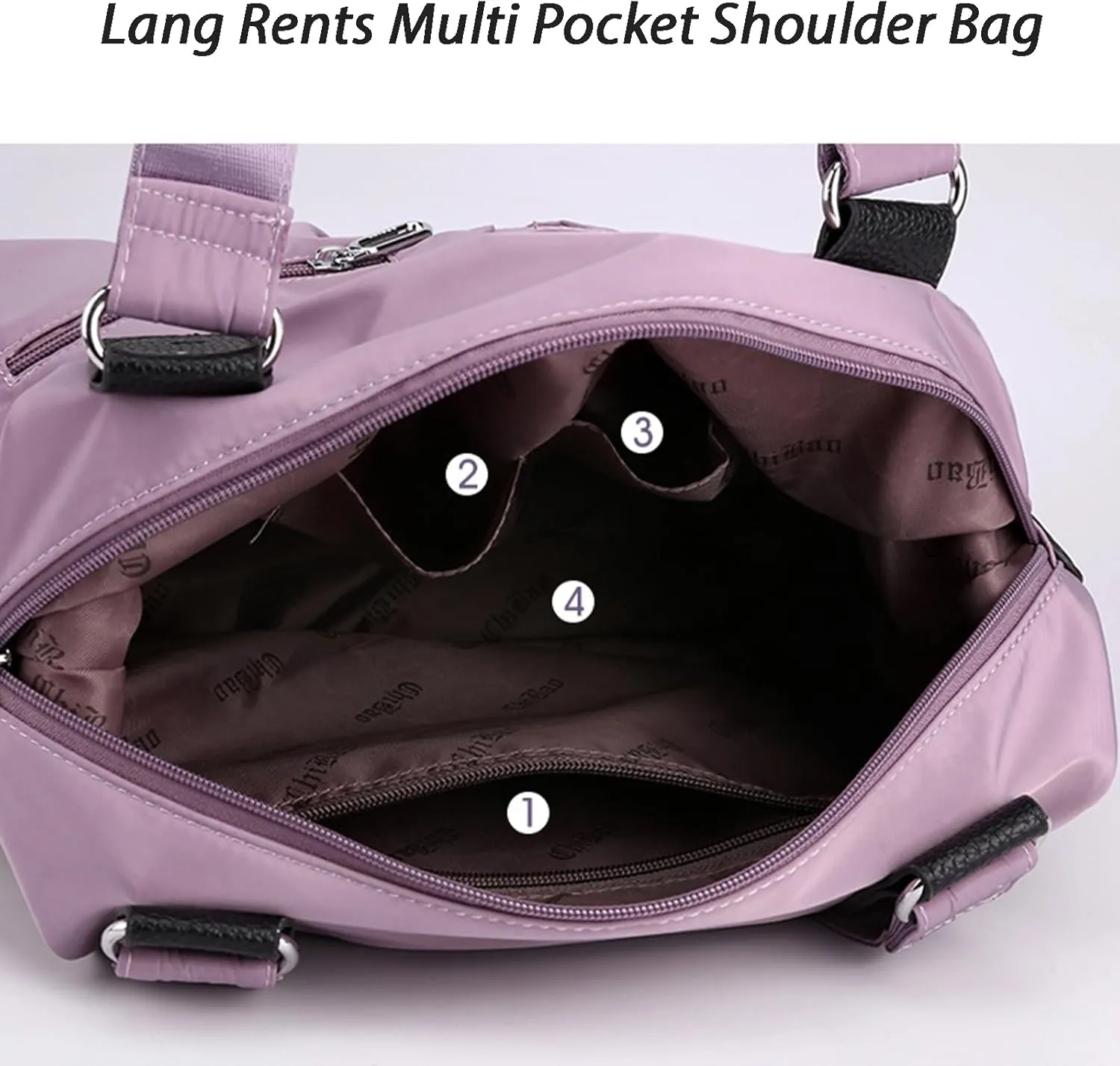 Langrents Nylon Tote Bag,Langrents Nylon Waterproof Tote Bag,Lang Rents Multi Pocket Shoulder Bag