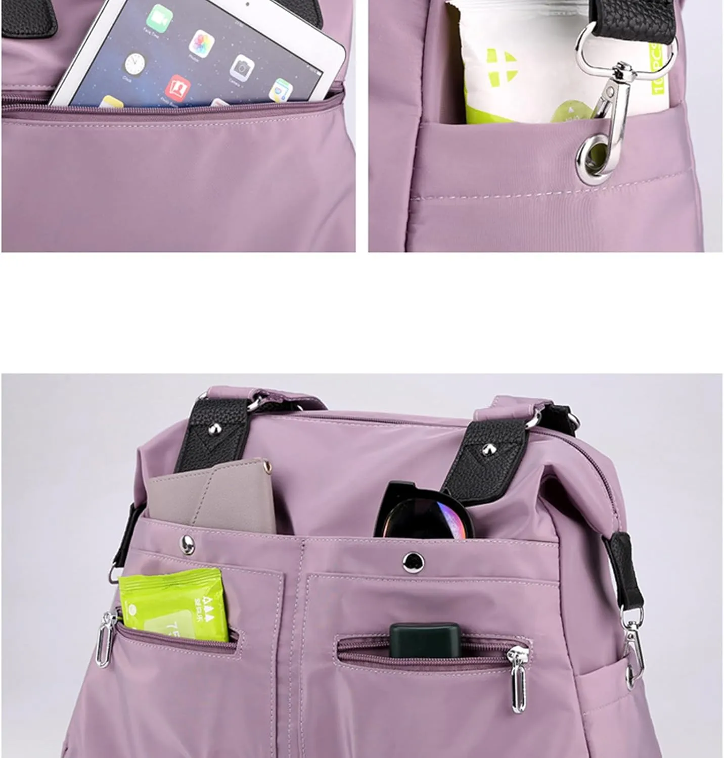 Langrents Nylon Tote Bag,Langrents Nylon Waterproof Tote Bag,Lang Rents Multi Pocket Shoulder Bag