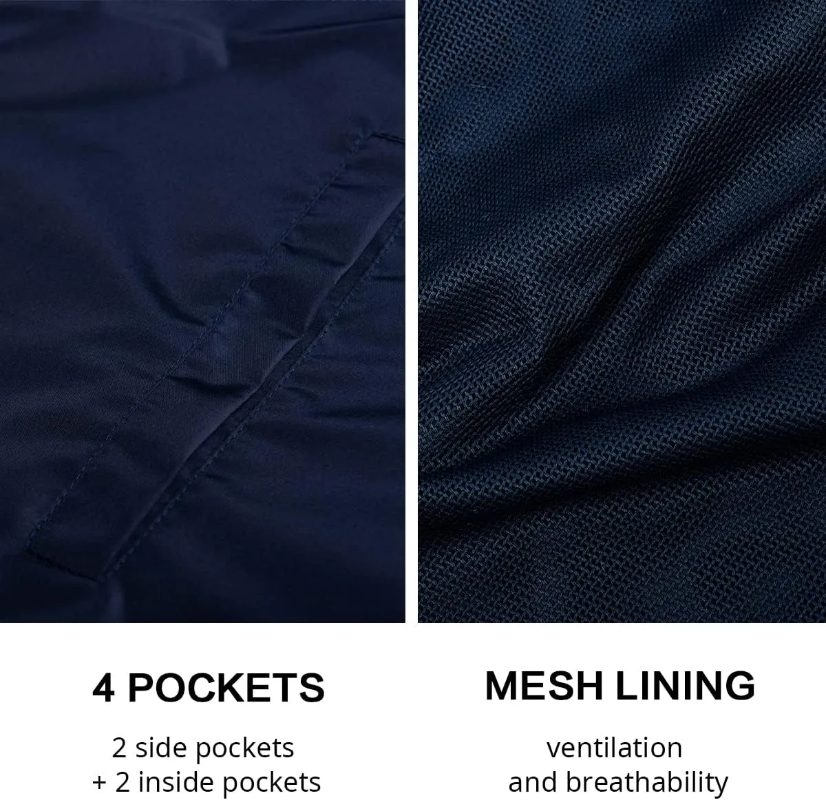 Lansbojun Mens Windbreaker Water-Resistant Lightweight Rain Jacket with Hood Wind Breakers