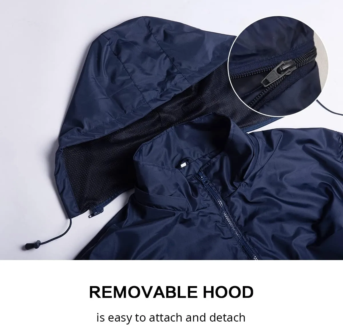 Lansbojun Mens Windbreaker Water-Resistant Lightweight Rain Jacket with Hood Wind Breakers