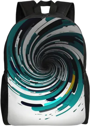 Laptop Backpack for Women Men Carry-on Backpack Abstract Circle Swirl Daypack Lightweight Travel Shoulder Bags