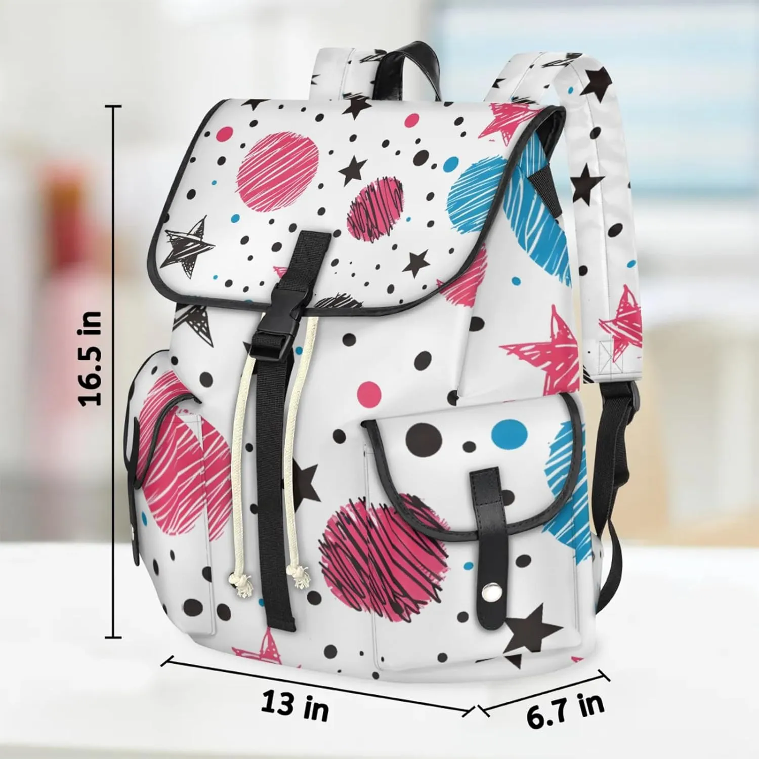 Laptop Backpacks Cute Stars Planets Travel Backpack for Women Work Backpack Computer Bag for Business Travel Fits 15 Inch Laptop