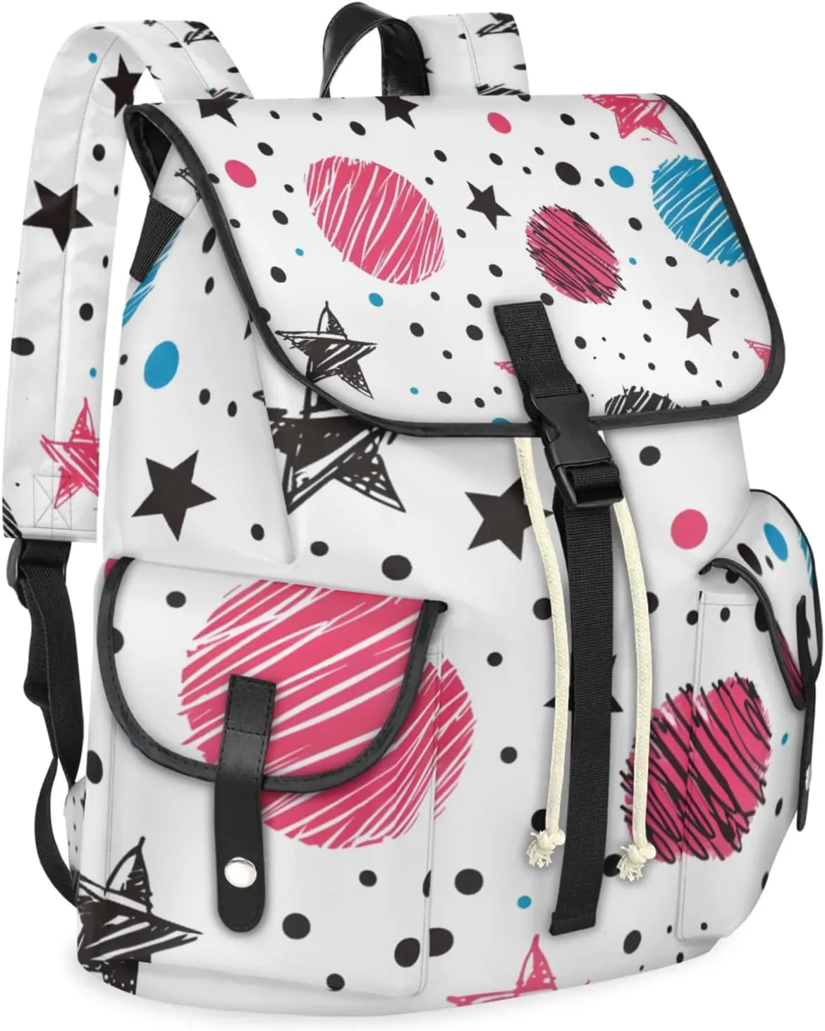 Laptop Backpacks Cute Stars Planets Travel Backpack for Women Work Backpack Computer Bag for Business Travel Fits 15 Inch Laptop