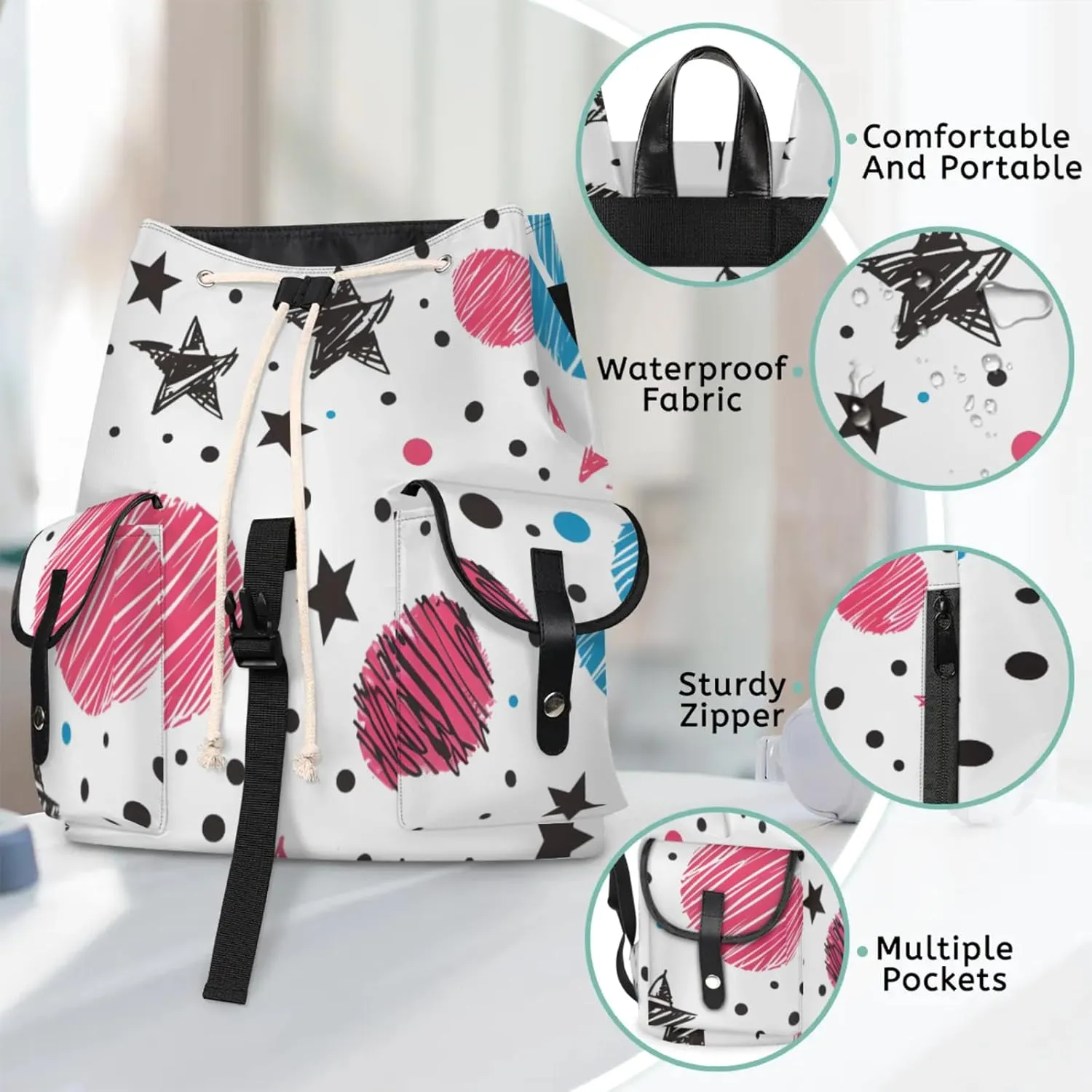Laptop Backpacks Cute Stars Planets Travel Backpack for Women Work Backpack Computer Bag for Business Travel Fits 15 Inch Laptop