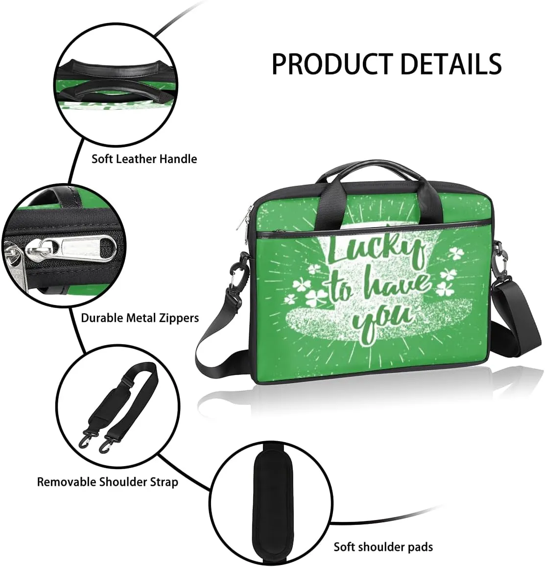 Laptop Bag Case Shoulder Messenger Carrying Bag 13 14 15 Inch Waterproof Computer Sleeve Cover