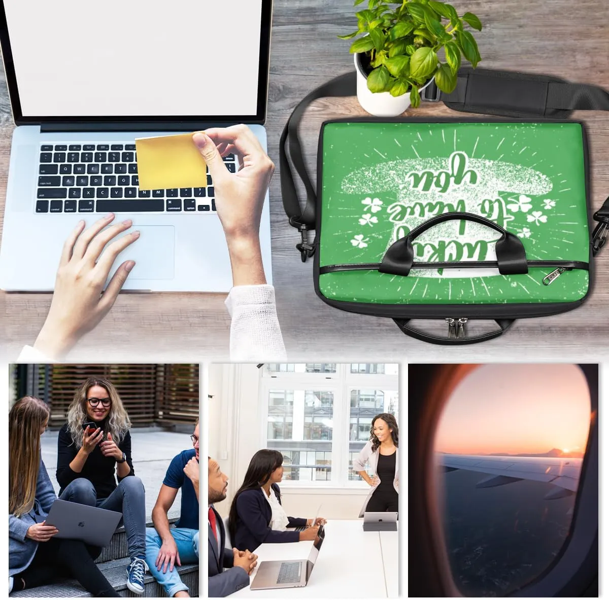 Laptop Bag Case Shoulder Messenger Carrying Bag 13 14 15 Inch Waterproof Computer Sleeve Cover