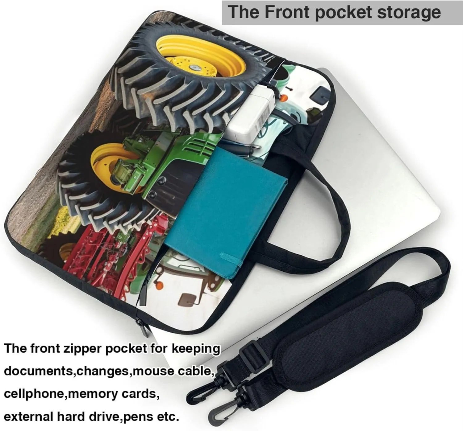 Laptop Shoulder Bag 13-15.6 inch Laptop Bag agricultural machinery Computer Bag Messenger Bag for Men Women