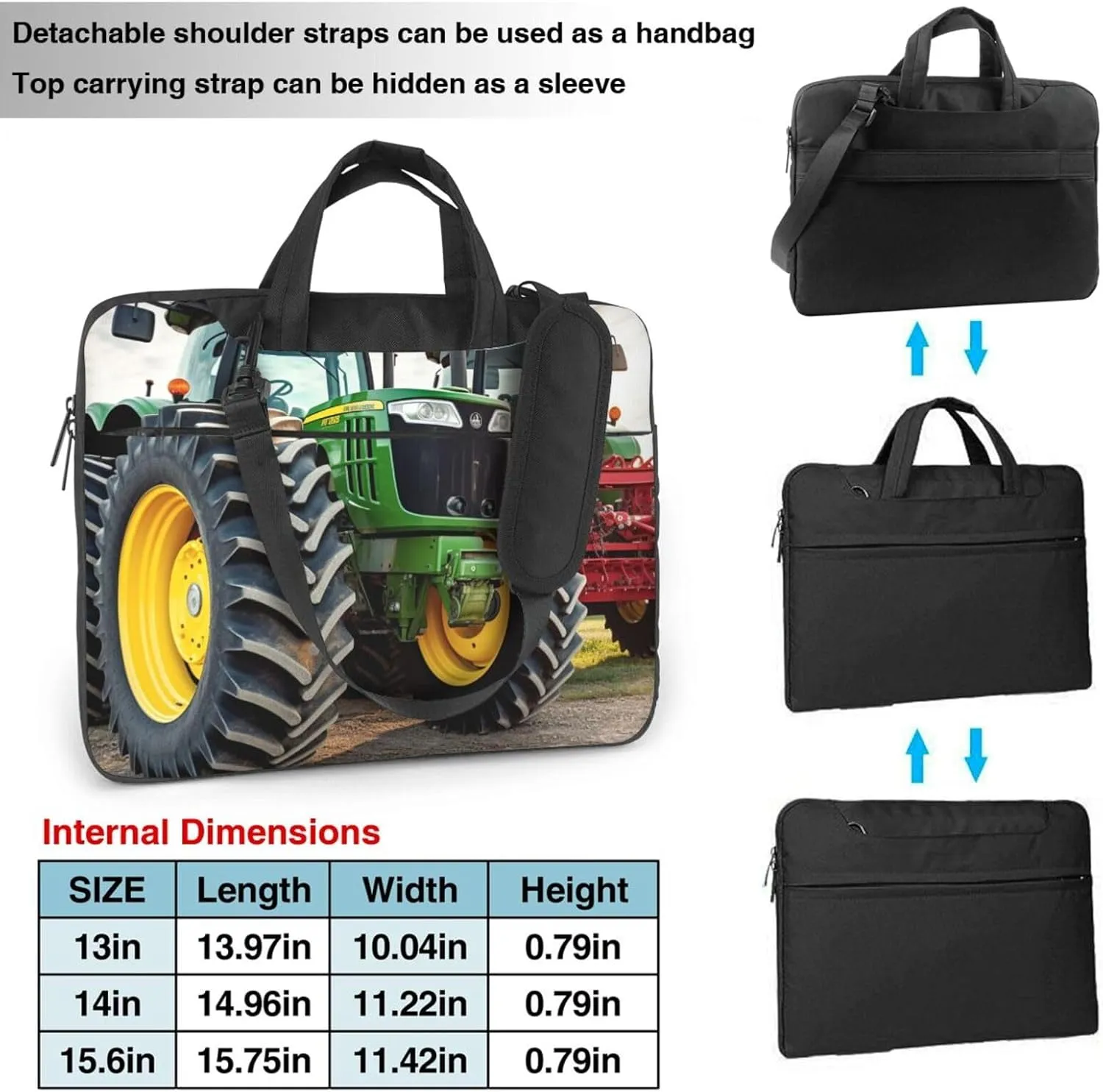 Laptop Shoulder Bag 13-15.6 inch Laptop Bag agricultural machinery Computer Bag Messenger Bag for Men Women