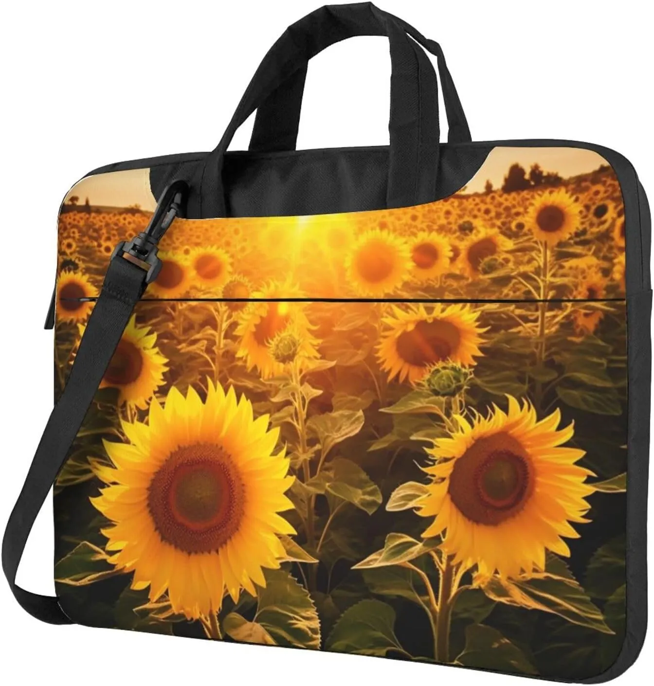 Laptop Shoulder Bag 13-15.6 inch Laptop Bag Sunshine Sunflower Field Computer Bag Messenger Bag for Men Women