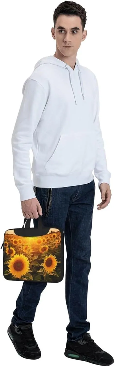 Laptop Shoulder Bag 13-15.6 inch Laptop Bag Sunshine Sunflower Field Computer Bag Messenger Bag for Men Women