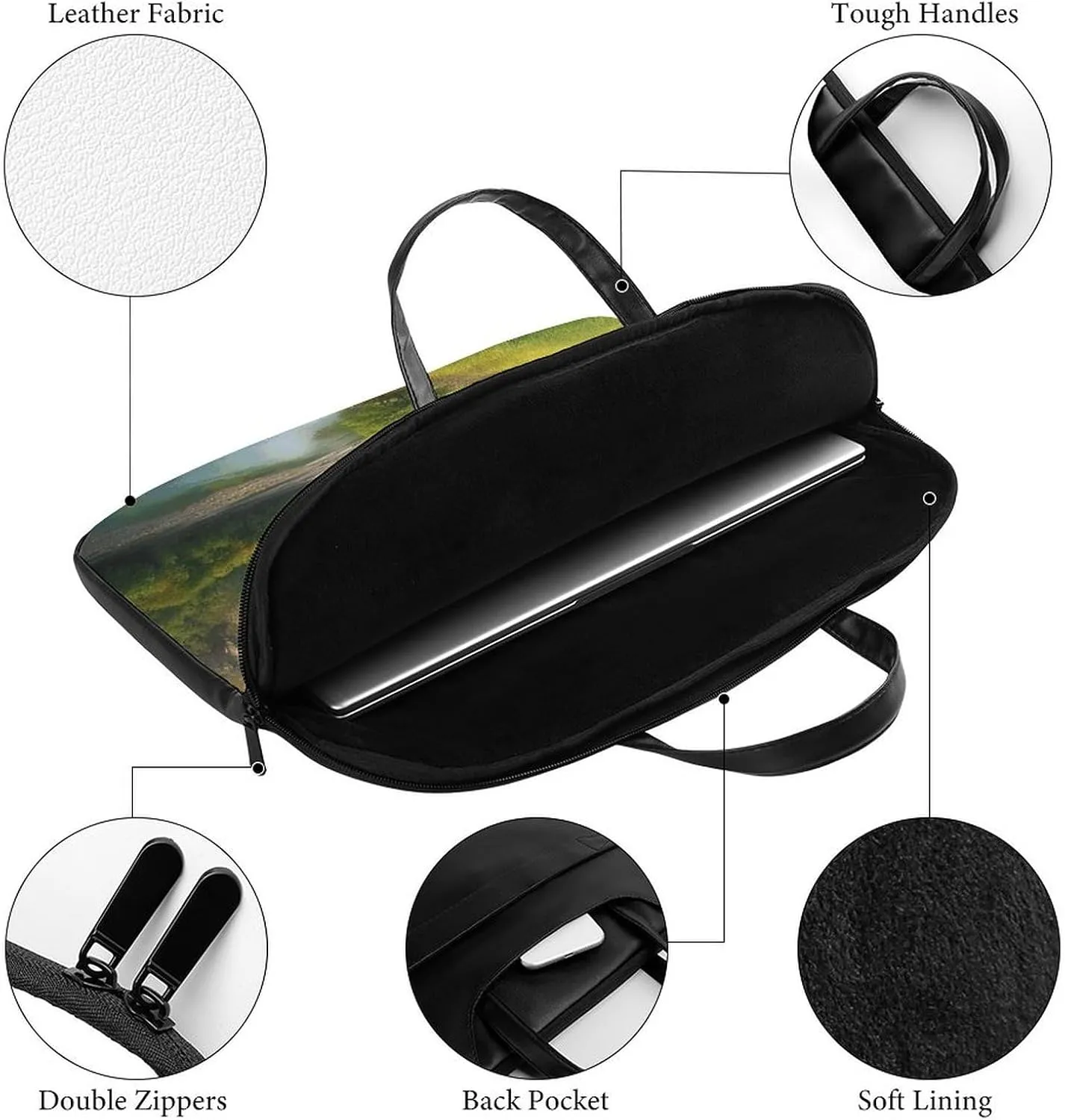 Laptop Shoulder Bag 16.5 Inch Laptop Bag Rainbow Computer Bag Messenger Bag for Men Women
