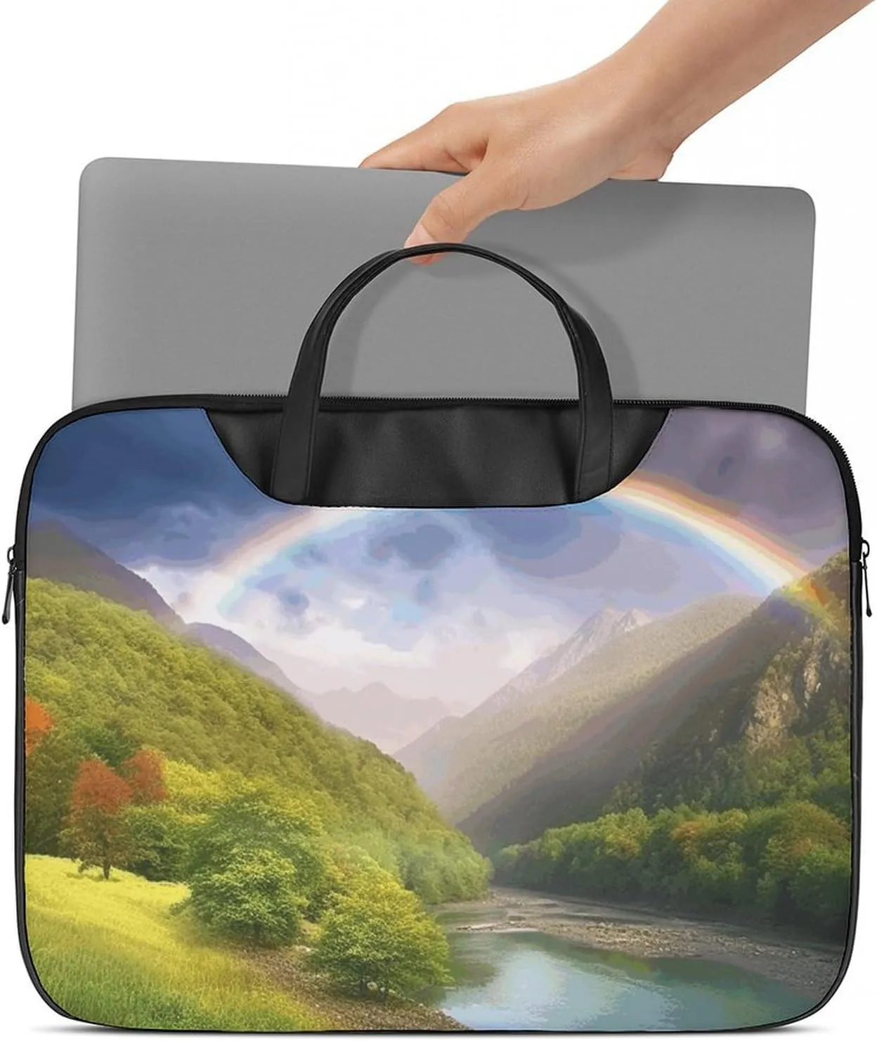 Laptop Shoulder Bag 16.5 Inch Laptop Bag Rainbow Computer Bag Messenger Bag for Men Women