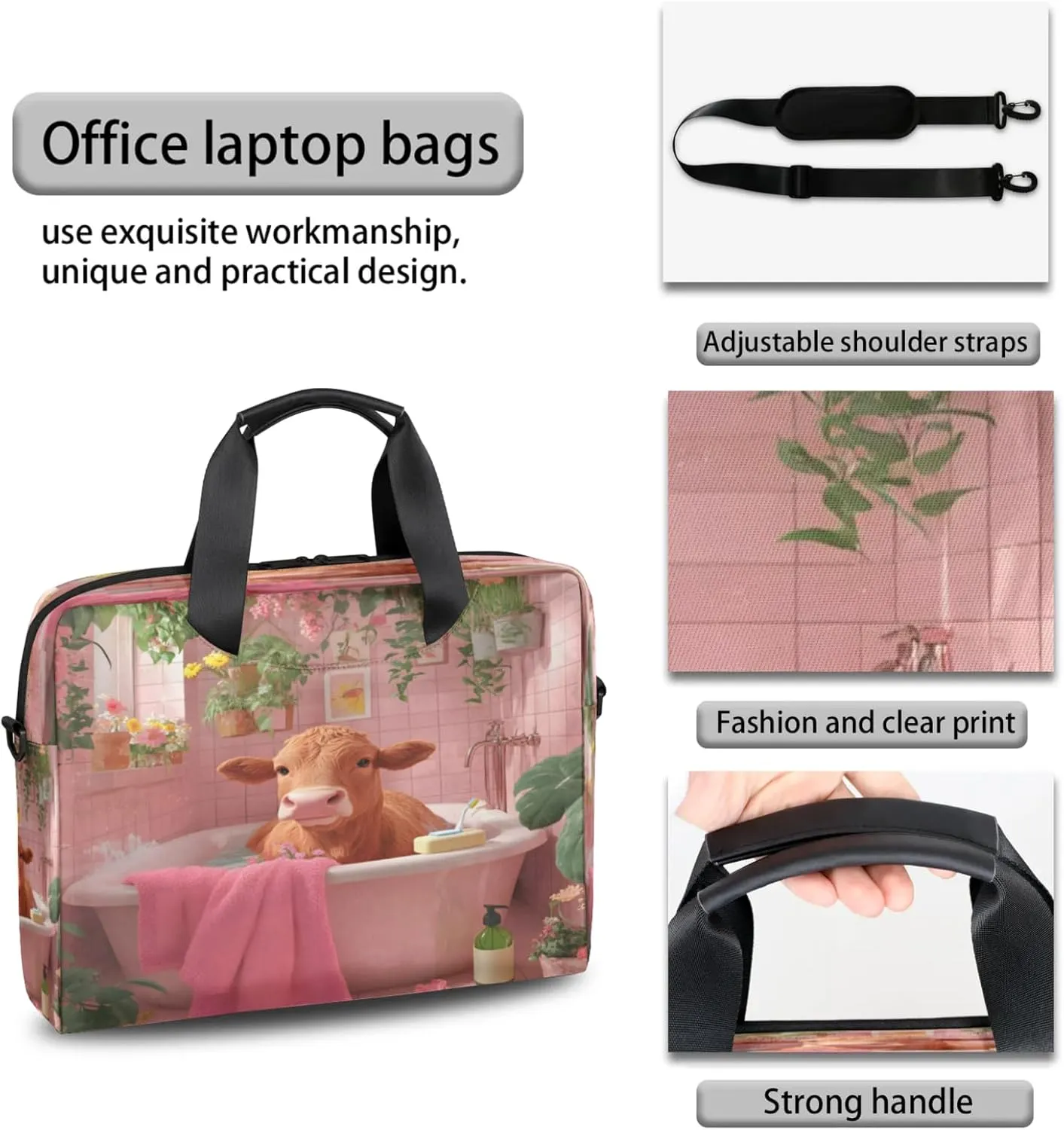 Laptop Shoulder Bag Compatible with Handle, Messenger Shoulder Case for Tablet, Laptop Carrying Case