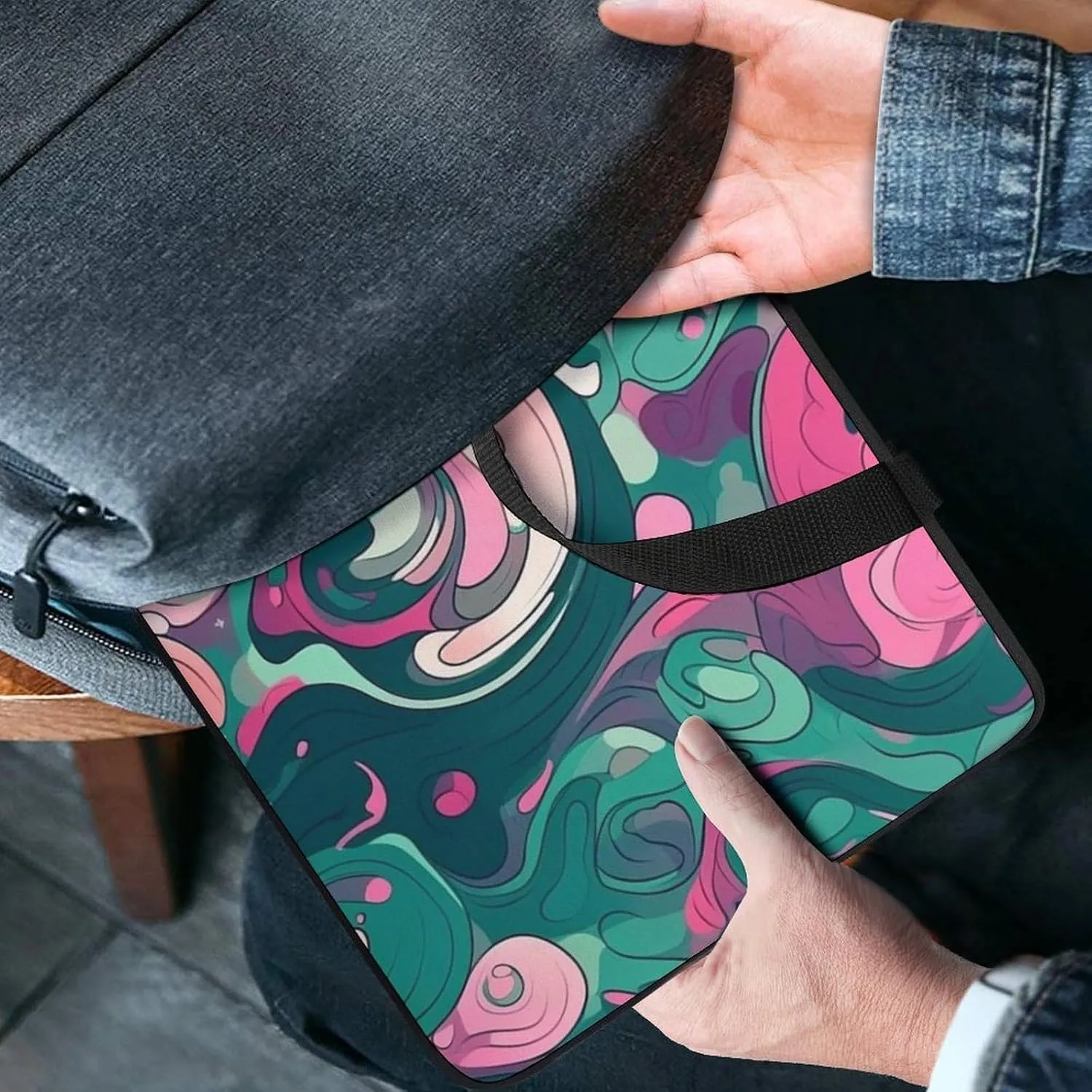 Laptop Shoulder Bag Laptop Bag Computer Bag Green Abstract Art Messenger Bag for Unisex