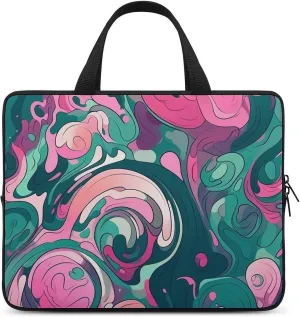 Laptop Shoulder Bag Laptop Bag Computer Bag Green Abstract Art Messenger Bag for Unisex